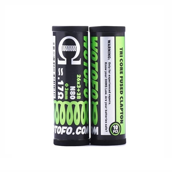 Pack de 10 Coils Tri Core Fused Clapton Ni80 (26x3+38)